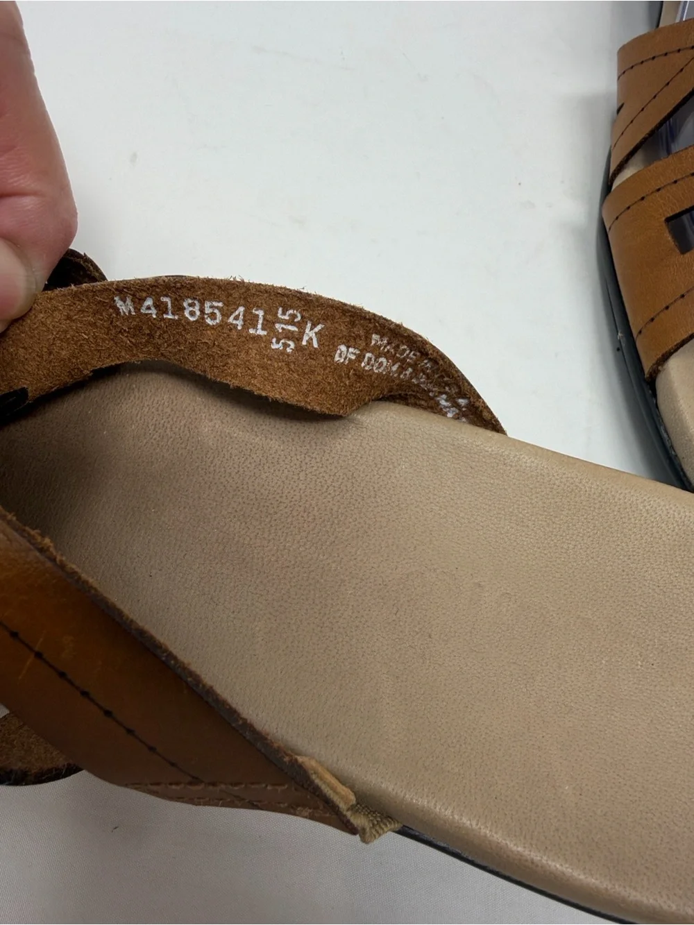 Munro Brown Cutout Slide Sandals Size 10 Excellent Condition